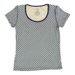 KICKEE PANTS Women’s Soft Luxe Navy Blue Taj Mahal Print Scoop Neck Tee